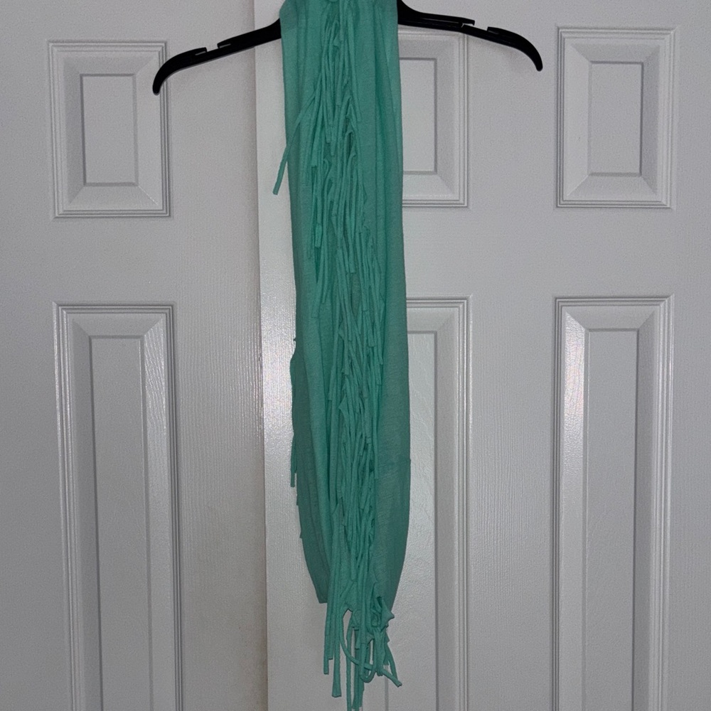 Teal Fringe Scarf